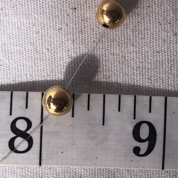 14K Real Yellow Gold Bead Invisible Necklace - Picture 7 of 9